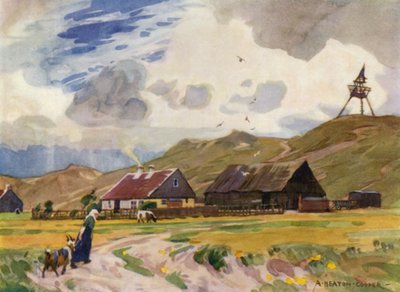 Dinamarca: Gamla Skagen (cor litho) de Alfred Heaton Cooper