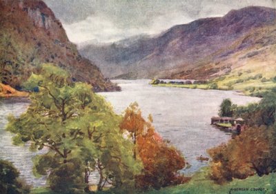 Região dos lagos: Haweswater (litografia a cores) de Alfred Heaton Cooper