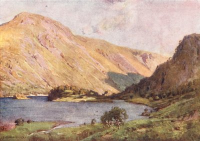 Região dos Lagos: Thirlmere e Helvellyn (litografia a cores) de Alfred Heaton Cooper
