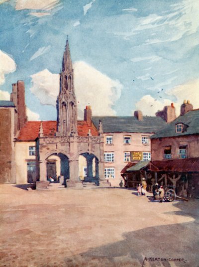 The Market Cross, Shepton Mallet (cor litho) de Alfred Heaton Cooper