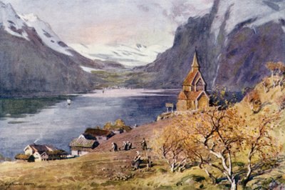 Igreja Urnaes, Lyster, Sogne Fjord de Alfred Heaton Cooper