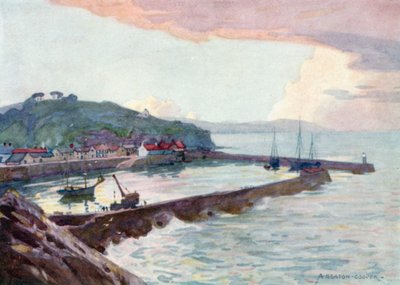Watchet Harbour (cor litho) de Alfred Heaton Cooper