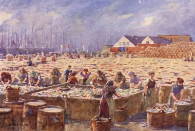 Yarmouth, Norfolk, a colheita de arenque de Alfred Heaton Cooper
