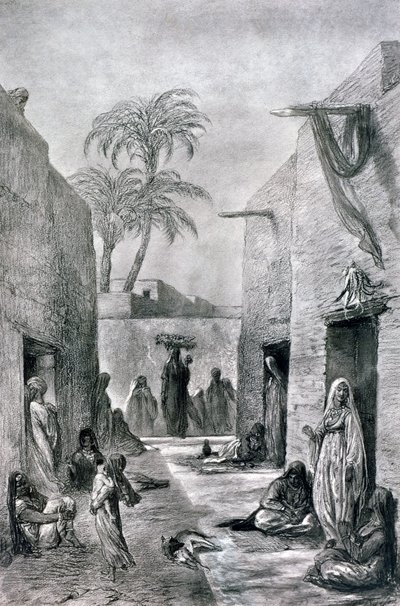 Uma rua de Almees egípcias dançarinas, Egito, 1872 de Alfred Henri Darjou