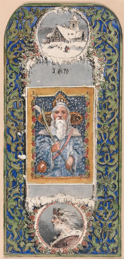 Desenho de Calendário - Janeiro de Alfred Henry Forrester