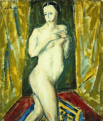 Nu em pé, c.1927-28 (guache a bordo) de Alfred Henry Maurer