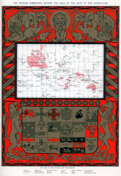 Os domínios britânicos além dos mares na data da coroação, 1902 de Alfred Hugh Fisher