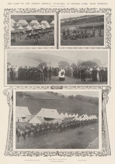 O Acampamento do Yeomanry Imperial de Surrey no Denbies Park, perto de Dorking de Alfred Hugh Fisher