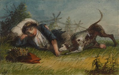 Rapaz mendigo e o seu cão de Alfred Jacob Miller