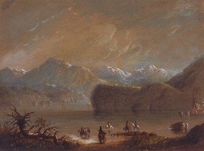 Lago, Wind River Mountains, c.1837 (aquarela sobre papel) de Alfred Jacob Miller