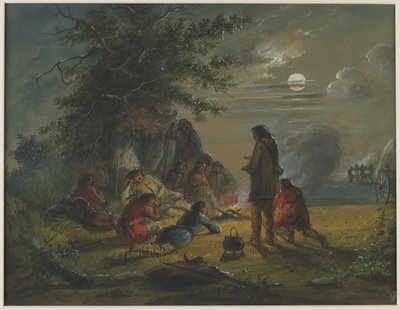 Moonlight - Cena do acampamento de Alfred Jacob Miller