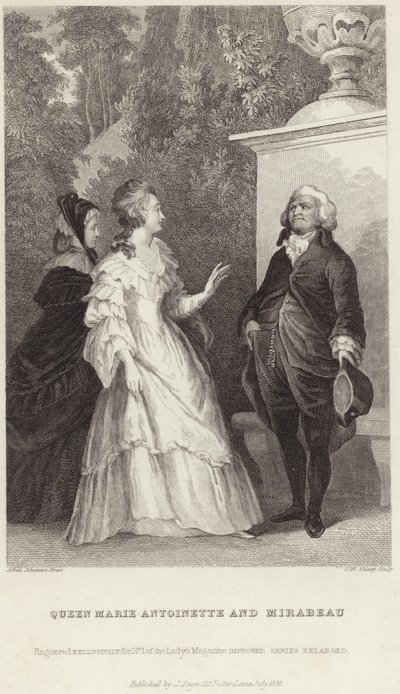 Rainha Maria Antonieta e Honoré Gabriel Riqueti de Alfred Johannot