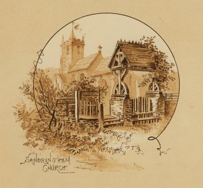 Igreja de Sandringham, Norfolk (chromolitho) de Alfred Johnson