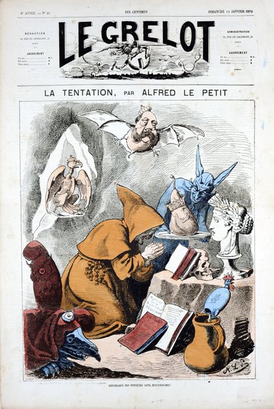 Capa do "Le Grelot", número 40, Satirique en Couleurs de Alfred Le Petit
