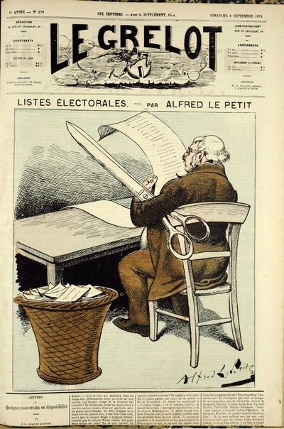 Ilustração para a capa do Le Grelot, nº 178 de Alfred Le Petit