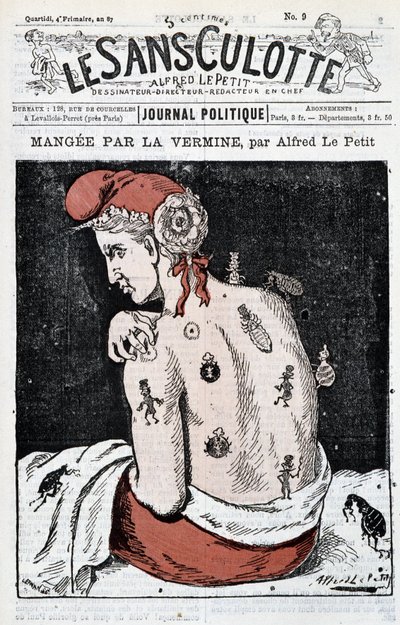 Marianne comida por vermes - por Alfred Le Petitty, em "Le Sans-Panlotte de Alfred Le Petit
