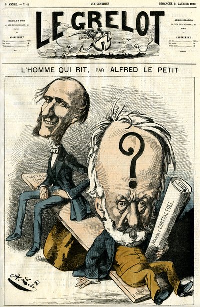 Victor Hugo e The Man Who Laughs. Caricatura de Alfred Le Petit