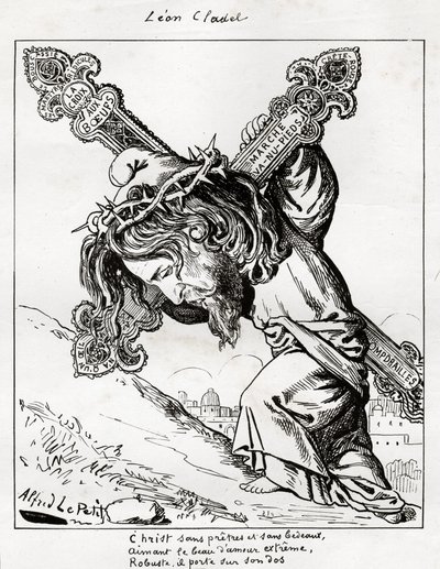 caricatura de Leon Cladel, c.1875-80 (gravura) de Alfred Le Petit