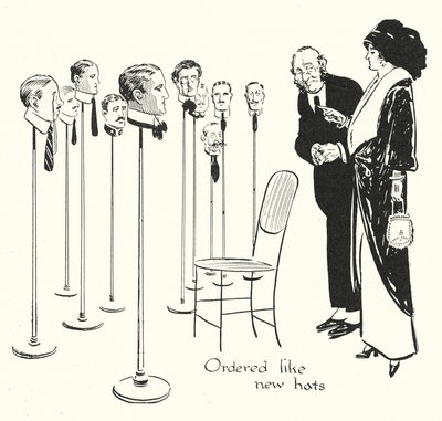Seleção de homens como chapéus (litografia) de Alfred Leete