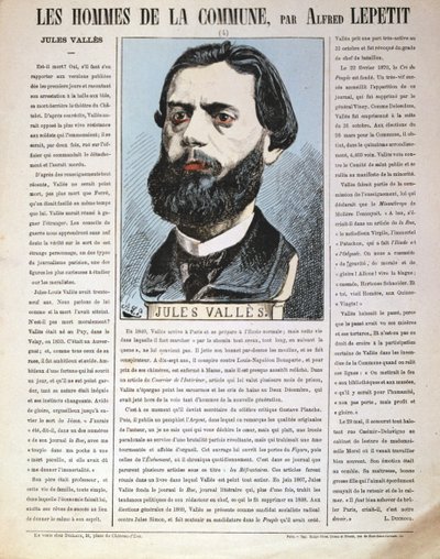 Jules Valles, jornalista francês, autor e membro da Comuna de Paris, 1871 de Alfred Lepetit