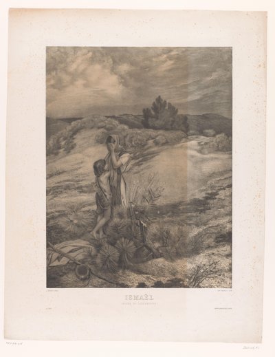 Agar e Ismael no deserto Ismaël (Musée du Luxembourg) (título no objeto) de Alfred Louis Bahuet