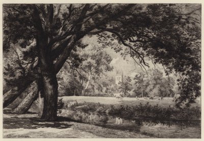 Magdalen Tower de Christ Church Meadows de Alfred Louis Brunet Debaines