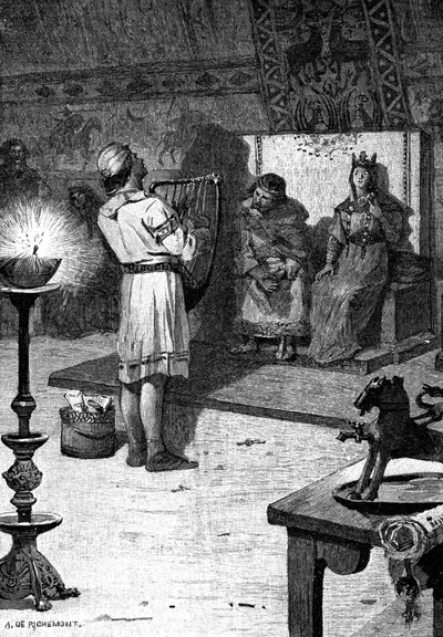 O trovador Blondel, início do século XX (ilustração) de Alfred Paul Marie (after) Richemont