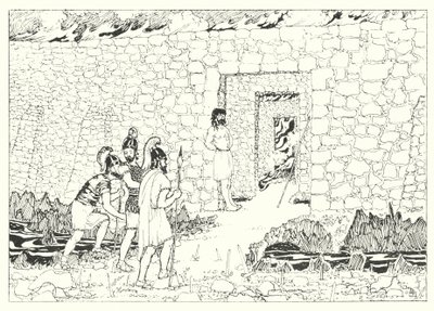 A Verdadeira História de Lucian: Entrada da Ilha do Tormento (gravura) de Alfred Payne Garnett