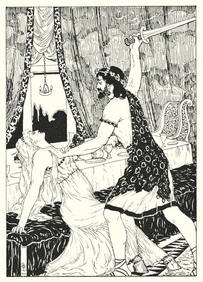 Uma história verdadeira de Luciano: Lucian e a mulher com pernas de burro (gravura) de Alfred Payne Garnett