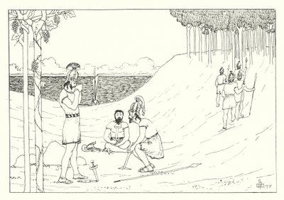Uma História Verdadeira de Lucian: A Ilha do Queijo (gravura) de Alfred Payne Garnett
