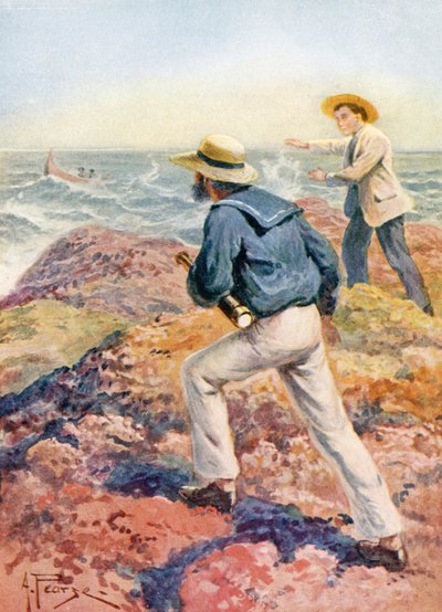 Barco à vista (litografia a cores) de Alfred Pearse