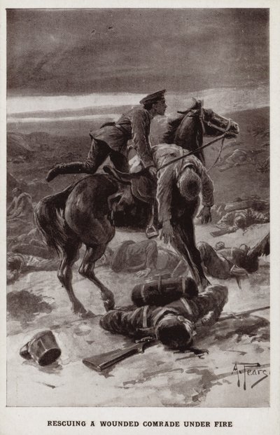 Resgatando um companheiro ferido sob fogo, a Primeira Guerra Mundial de Alfred Pearse
