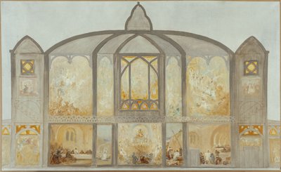 Esboço para a igreja de Saint-Jean de Montmartre, cerca de 1900 (óleo) de Alfred Plauzeau