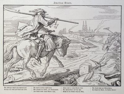 Death Rides to Town, prato 2 de &39;Another Dance of Death&39; publicado por Georg Wigand em Leipzig, 1849 de Alfred Rethel