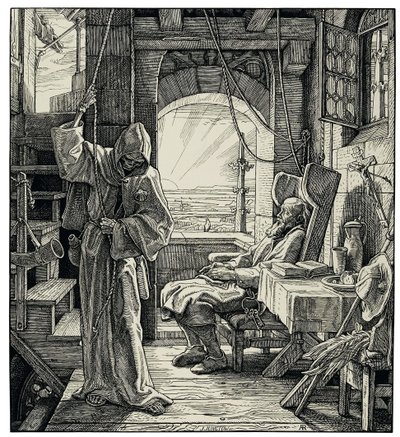 Morte como amiga, 1851. de Alfred Rethel