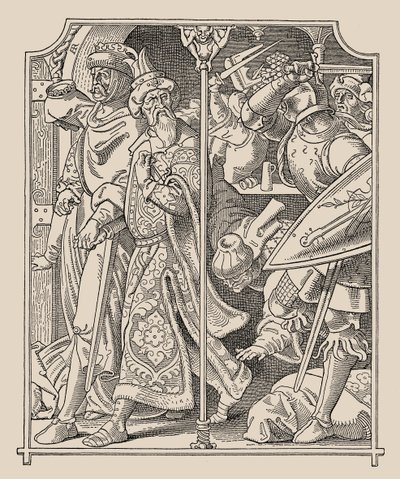 Os Nibelungos. Etzel e Kriemhild, 1840-1841. de Alfred Rethel