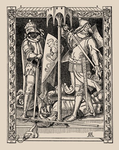Die Nibelungen. Como Sir Dietrichs Men foram todos mortos, 1840-1841. de Alfred Rethel