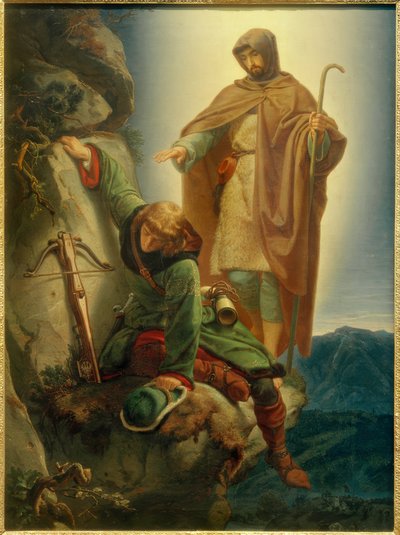 Anjo da Guarda salva Maximiliano no Martinswand - Rethel de Alfred Rethel