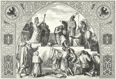 O batismo do chefe saxão Widukind, 785 (gravura) de Alfred Rethel