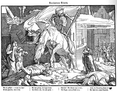 Totentanz 1848: A morte como um herói republicano de Alfred Rethel