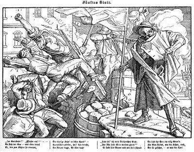Totentanz 1848: a morte lidera cidadãos revolucionários de Alfred Rethel