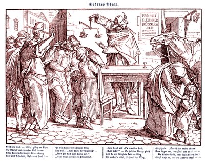 Totentanz 1848: A morte prova que todos os homens são iguais. de Alfred Rethel