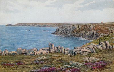 Cape Cornwall, e cavernas e penhascos, em Lands End de Alfred Robert Quinton