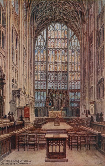 Coro e janela do leste, catedral de Gloucester de Alfred Robert Quinton