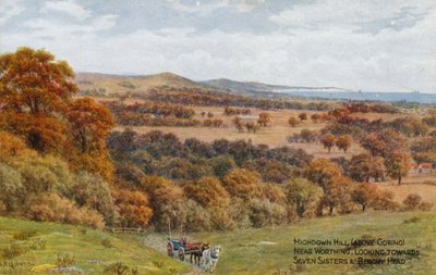 Highdown Hill (acima de Goring), perto de Worthing, olhando para Seven Sisters e Beachy Head de Alfred Robert Quinton