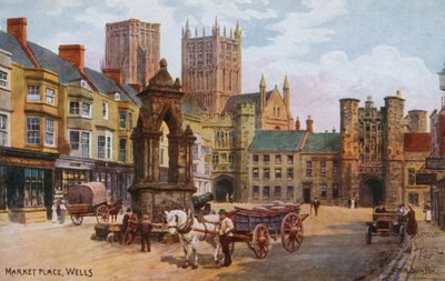 Market Place, Wells (cor litho) de Alfred Robert Quinton