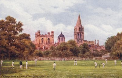 Oxford: Catedral de Christchurch e Torre Tom (litografia a cores) de Alfred Robert Quinton