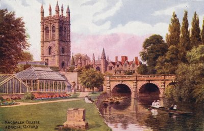 Oxford: Magdalen College e Bridge (litografia a cores) de Alfred Robert Quinton