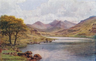 Snowdon, a partir de Capel Curig (litografia a cores) de Alfred Robert Quinton