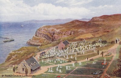 Igreja de São Tudno, Llandudno (litografia a cores) de Alfred Robert Quinton